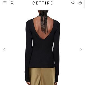 Helmut Lang black Ribbed V-Neck Top